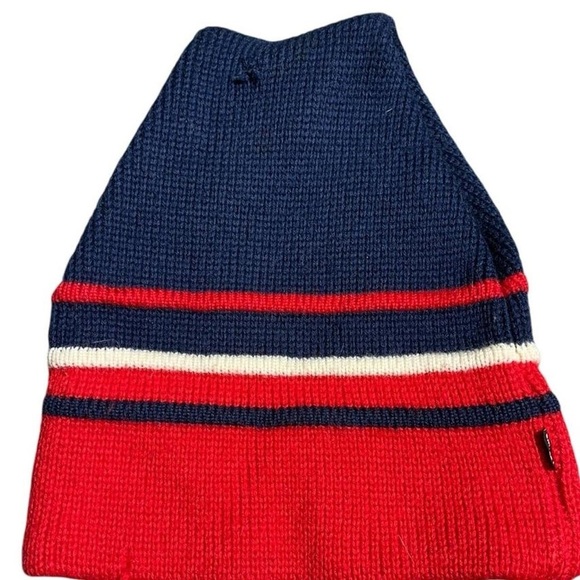 Smiley 100% wool Red and navy striped beanie hat
-made in Sparks, NV U.S… - Picture 1 of 5
